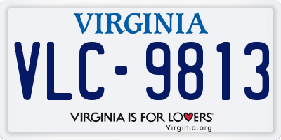VA license plate VLC9813