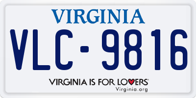 VA license plate VLC9816