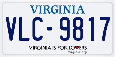 VA license plate VLC9817