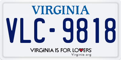 VA license plate VLC9818