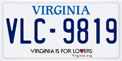 VA license plate VLC9819
