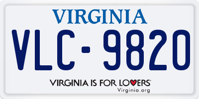 VA license plate VLC9820