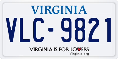 VA license plate VLC9821