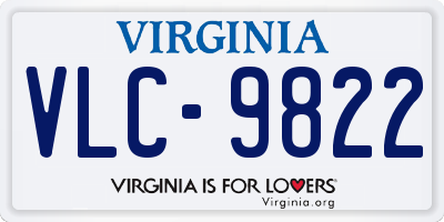 VA license plate VLC9822