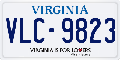 VA license plate VLC9823
