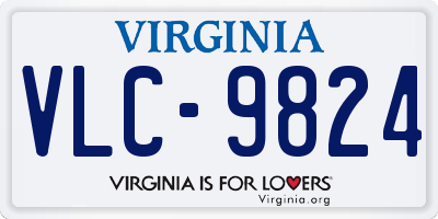 VA license plate VLC9824