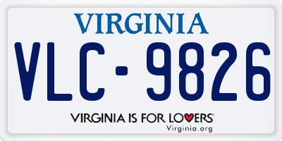 VA license plate VLC9826