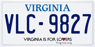 VA license plate VLC9827