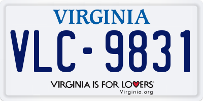 VA license plate VLC9831