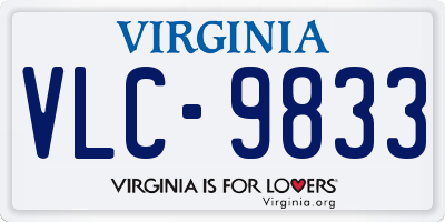 VA license plate VLC9833