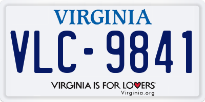 VA license plate VLC9841