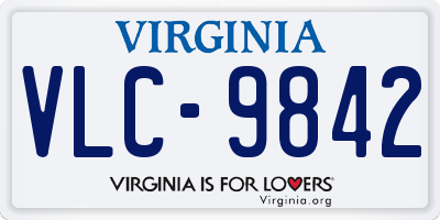VA license plate VLC9842