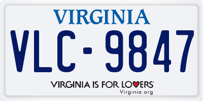 VA license plate VLC9847
