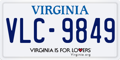VA license plate VLC9849