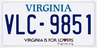 VA license plate VLC9851