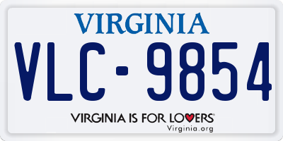 VA license plate VLC9854