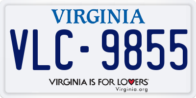 VA license plate VLC9855