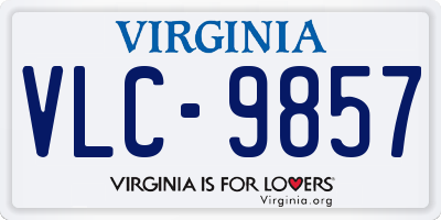 VA license plate VLC9857