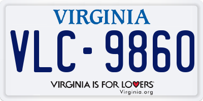 VA license plate VLC9860