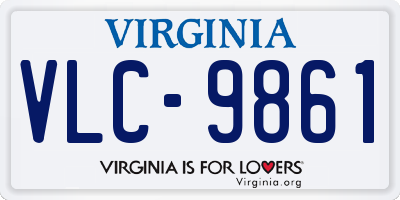 VA license plate VLC9861