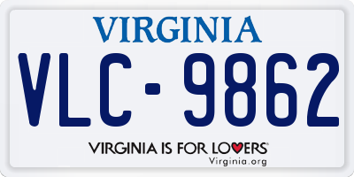 VA license plate VLC9862