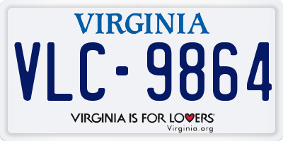VA license plate VLC9864