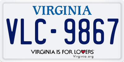 VA license plate VLC9867