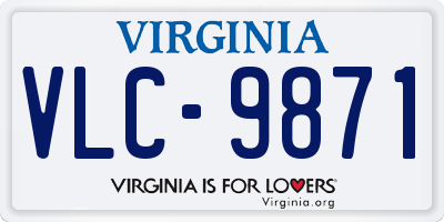VA license plate VLC9871