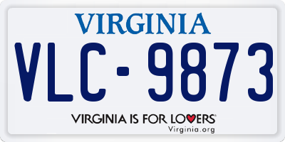 VA license plate VLC9873