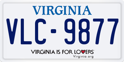 VA license plate VLC9877