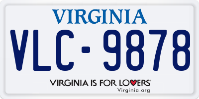 VA license plate VLC9878