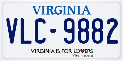 VA license plate VLC9882