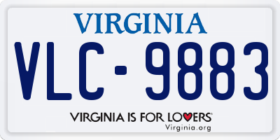 VA license plate VLC9883
