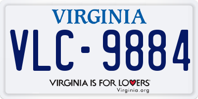 VA license plate VLC9884