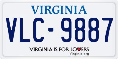VA license plate VLC9887