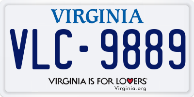 VA license plate VLC9889