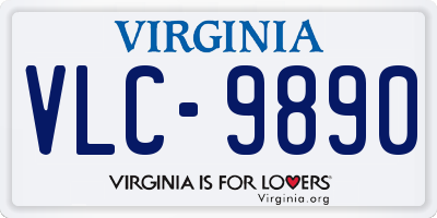 VA license plate VLC9890
