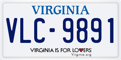 VA license plate VLC9891