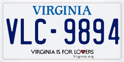 VA license plate VLC9894