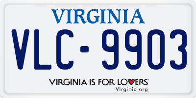 VA license plate VLC9903
