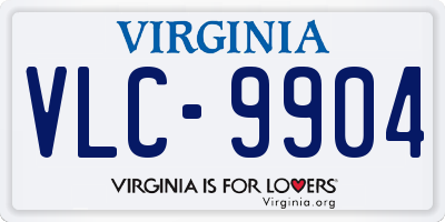 VA license plate VLC9904