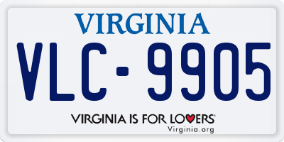 VA license plate VLC9905