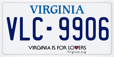 VA license plate VLC9906