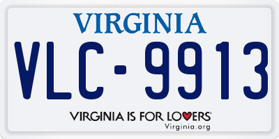 VA license plate VLC9913