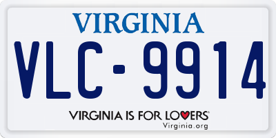VA license plate VLC9914