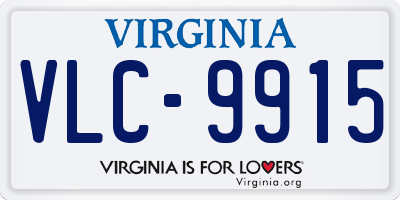 VA license plate VLC9915