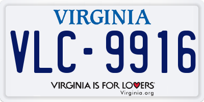 VA license plate VLC9916
