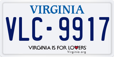 VA license plate VLC9917