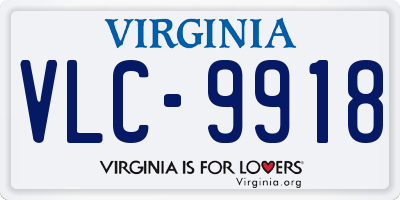 VA license plate VLC9918