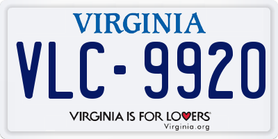 VA license plate VLC9920